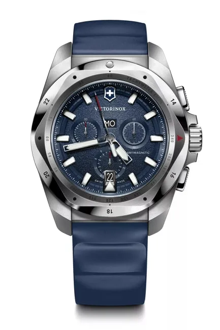 Victorinox Inox 43 Chrono Blue Dial Rubber Strap Watch 241984
