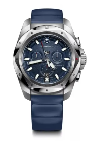Victorinox Inox 43 Chrono Blue Dial Rubber Strap Watch 241984