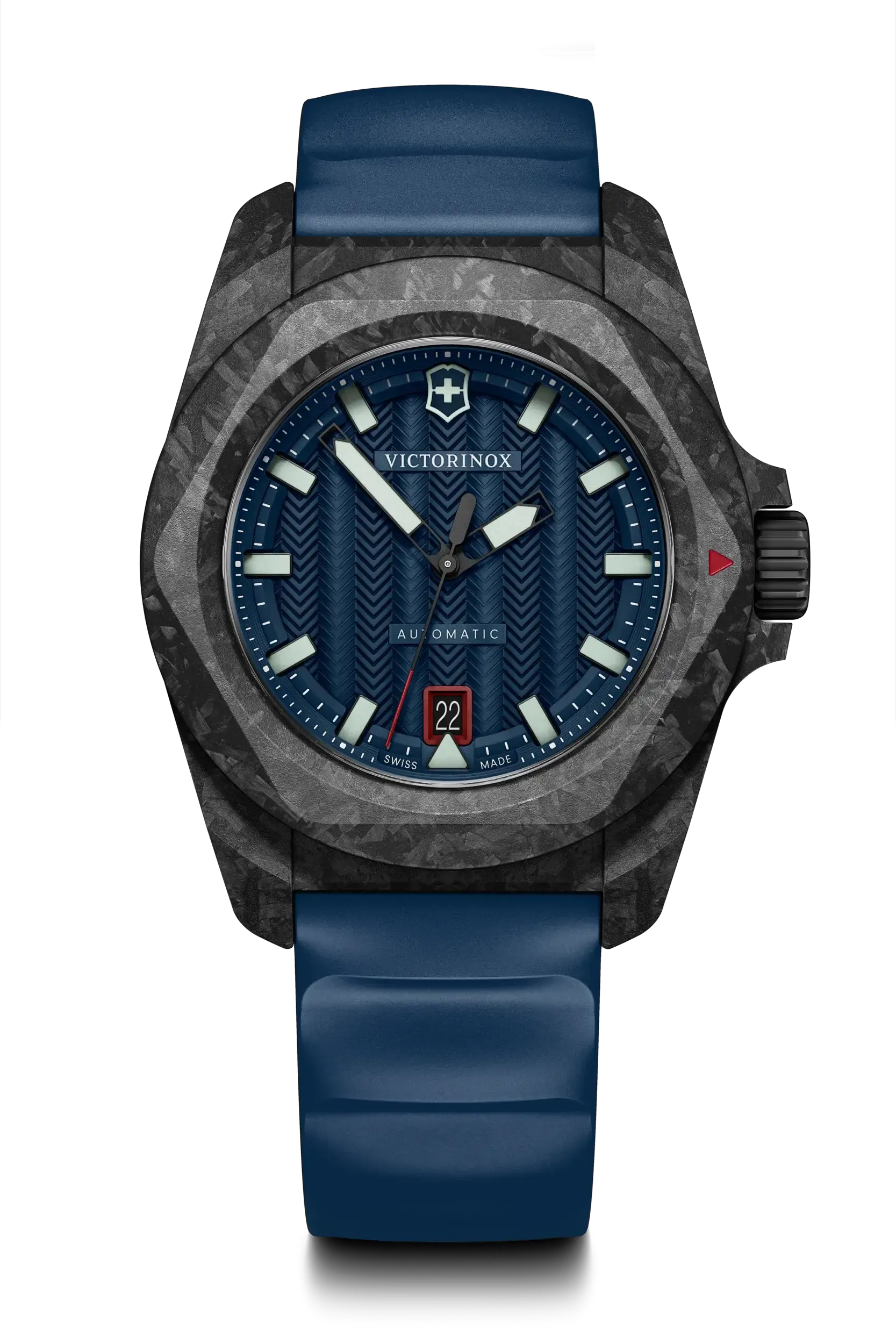 Victorinox I.N.O.X Automatic 41mm Set Blue Rubber Blue Dial Carbon Case Watch 242022.1