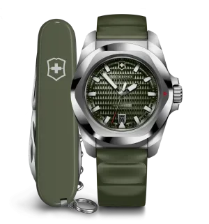 Victorinox I.N.O.X Automatic 41mm Set Green Rubber Green Dial Watch 242017.1