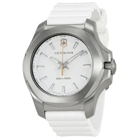 Victorinox I.N.O.X. V White Dial White Rubber Womens Watch