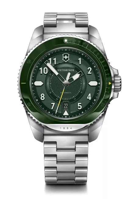 Victorinox Journey 1884 43mm Silver Stainless Steel Green Dial Watch 242015