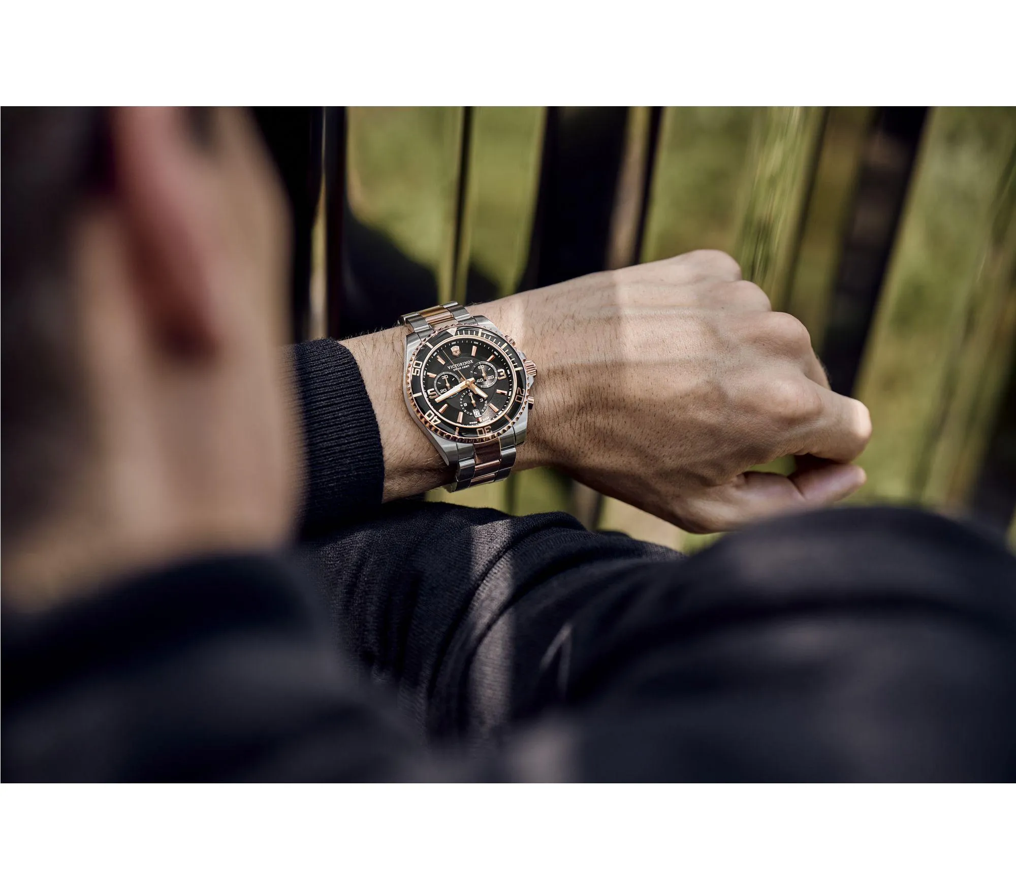 Victorinox Maverick Chronograph Two Tone Stainless Steel Watch 241952