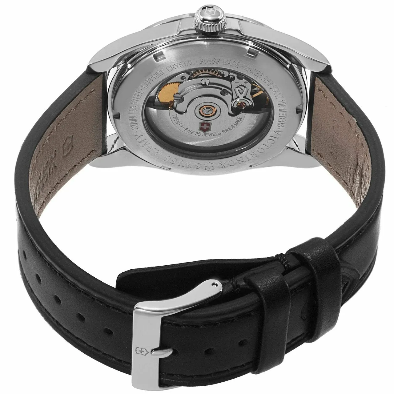 Victorinox Mens 241586 Swiss Army Infantry Mechanical Black Leather