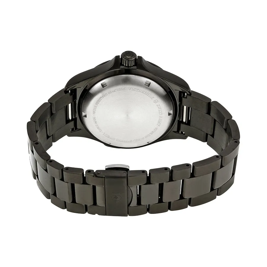 Victorinox Mens 241665 Swiss Army Night Vision Dark Grey Dial Black Ice Pvd Steel Watch