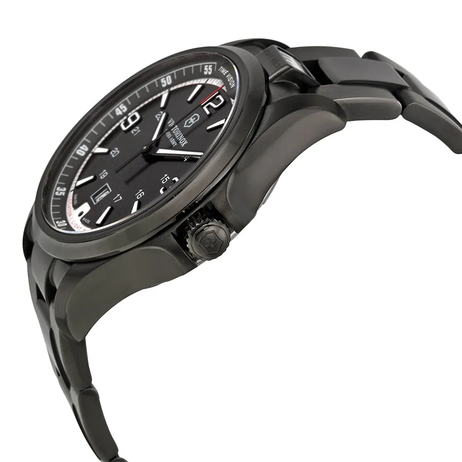 Victorinox Mens 241665 Swiss Army Night Vision Dark Grey Dial Black Ice Pvd Steel Watch