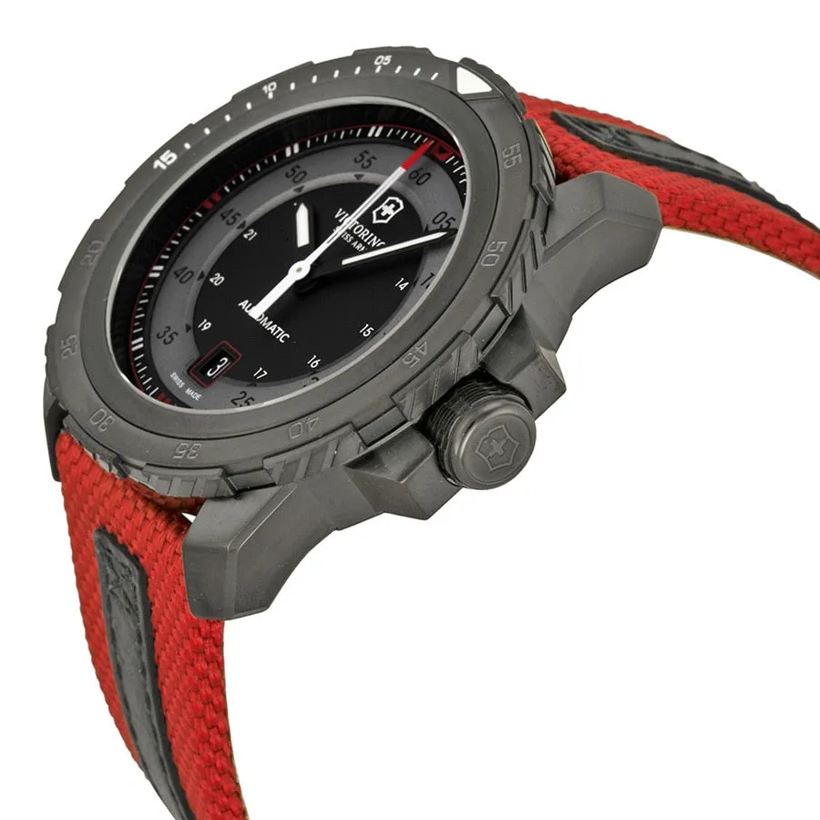 Victorinox Swiss Army Alpnach Mechanical Automatic Grey And Silver Dial Red Nylon Mens Watch