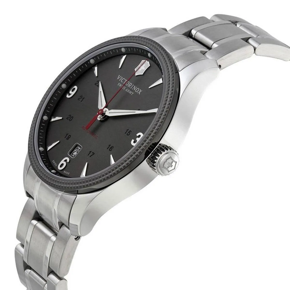 Victorinox Swiss Army Men's Automatic Watch - Alliance Grey Dial Bracelet | 241714.1