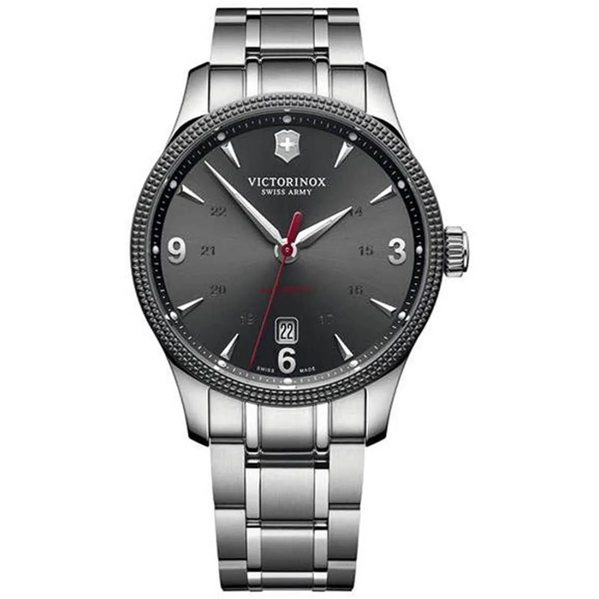 Victorinox Swiss Army Men's Automatic Watch - Alliance Grey Dial Bracelet | 241714.1