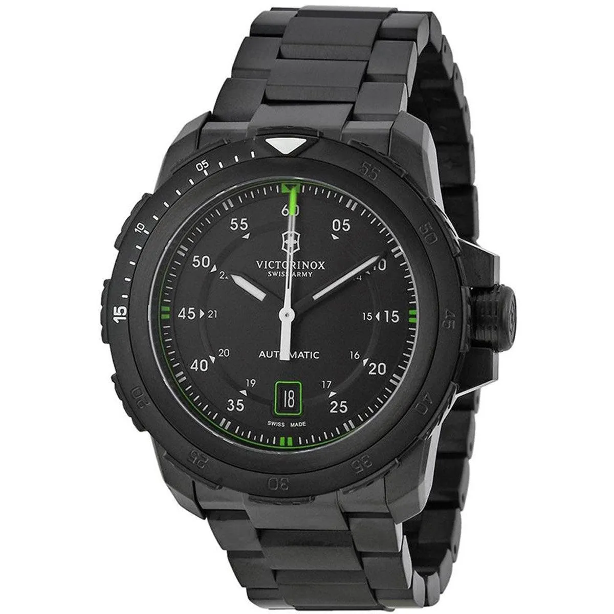 Victorinox Swiss Army Men's Automatic Watch - Alpnach Black Dial Bracelet | 241684