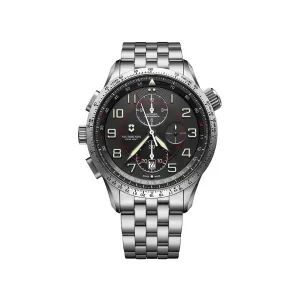 Victorinox Swiss Army Men's Chrono Watch - Airboss Mach 9 Grey Dial Bracelet | 241722