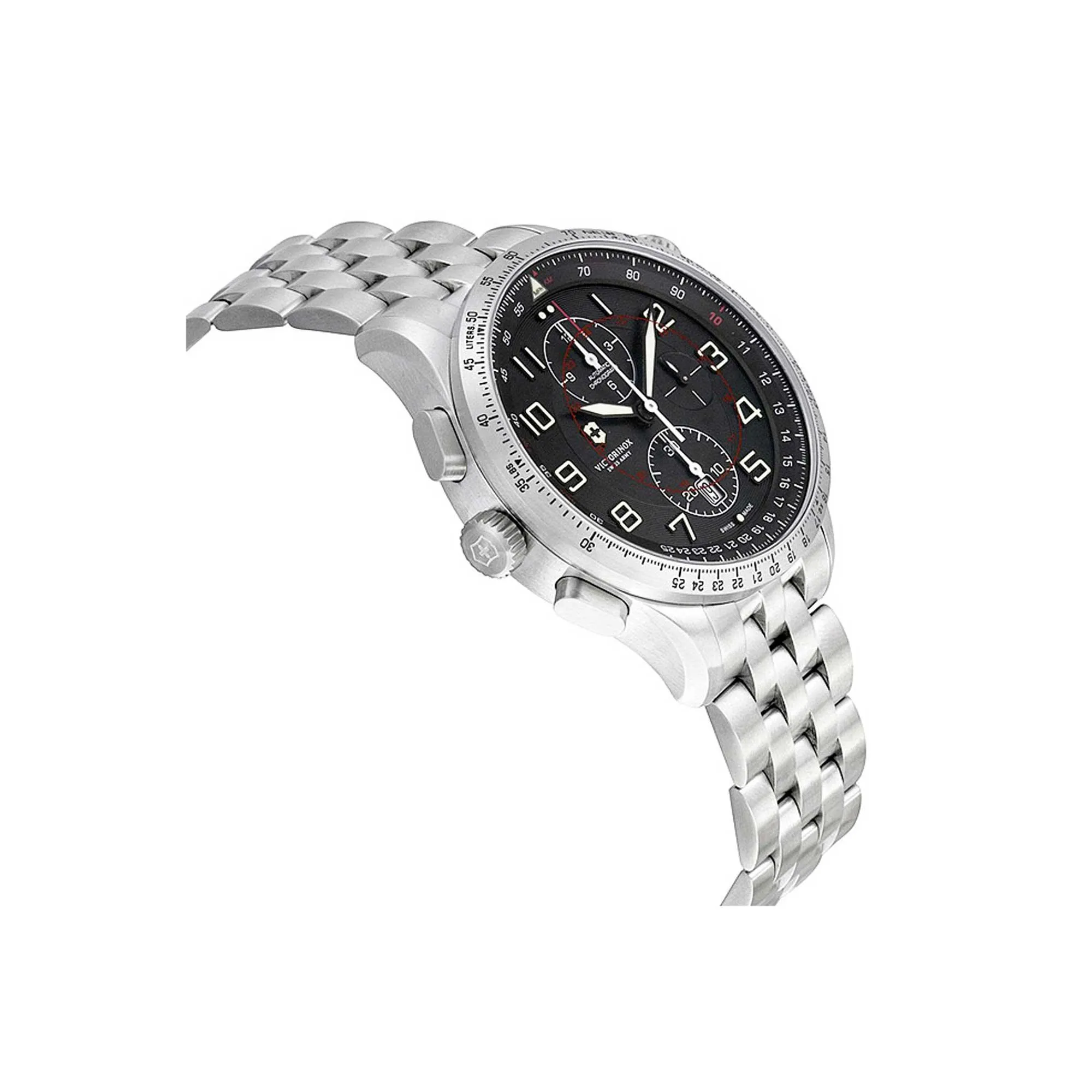 Victorinox Swiss Army Men's Chrono Watch - Airboss Mach 9 Grey Dial Bracelet | 241722