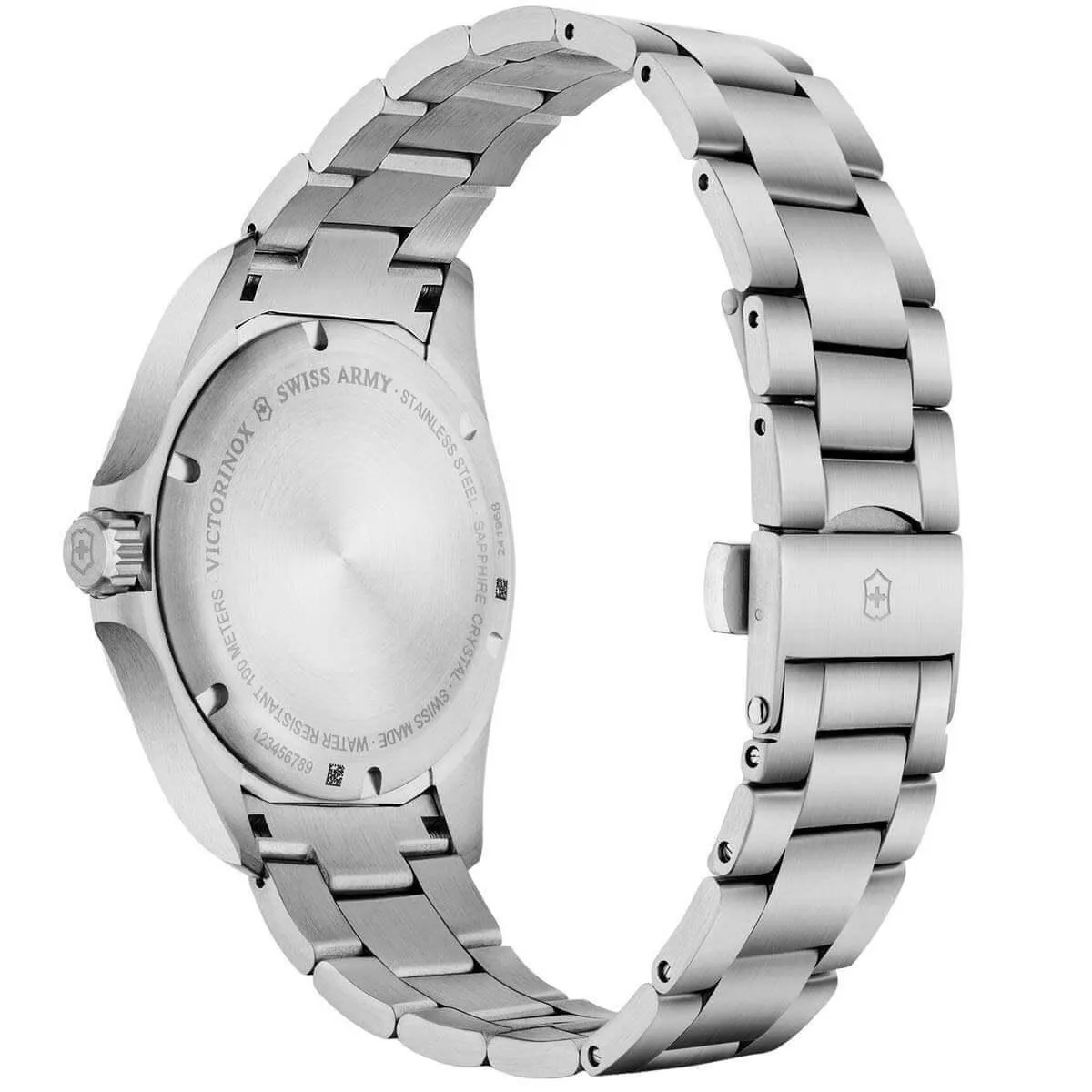 Victorinox Swiss Army Men's Quartz Watch - Heritage Black Dial Steel Bracelet | 241968