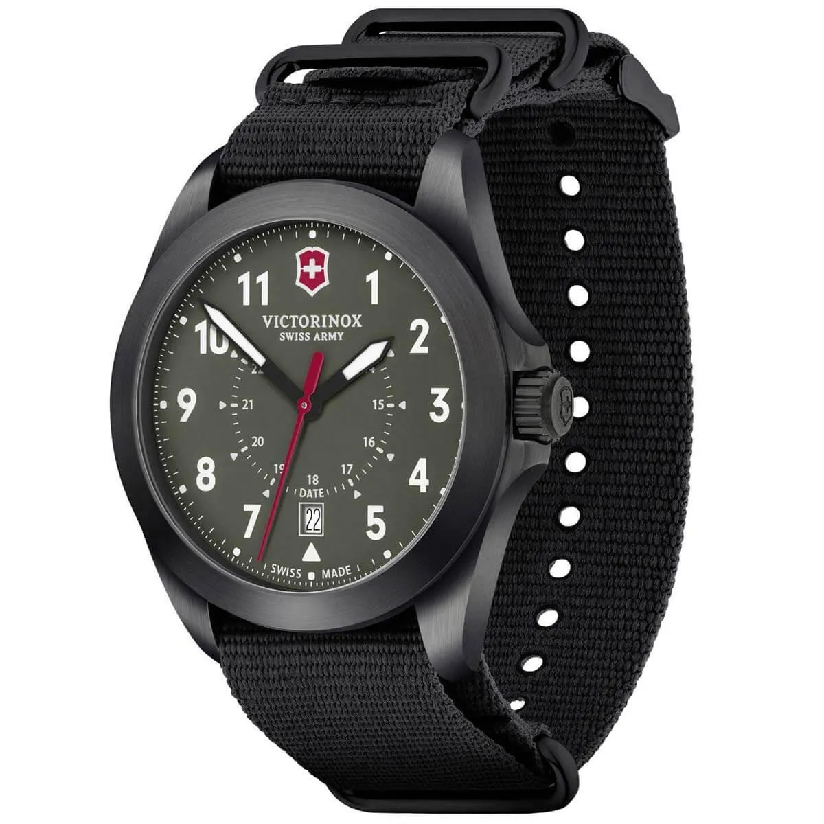 Victorinox Swiss Army Men's Quartz Watch - Heritage Green Dial Fabric Strap | 241972