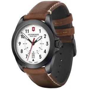 Victorinox Swiss Army Men's Quartz Watch - Heritage White Dial Brown Strap | 241969