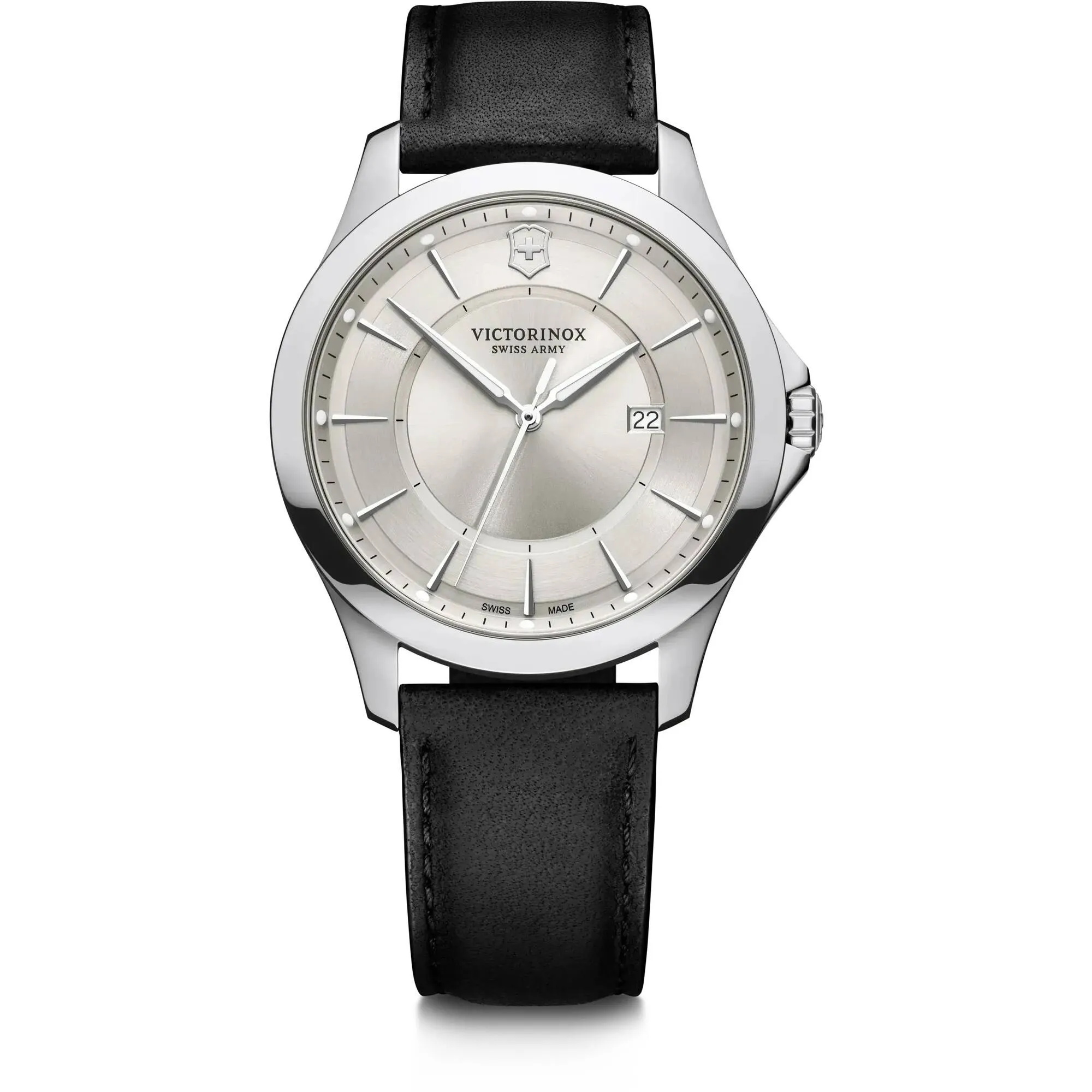 Victorinox Swiss Army Men's Watch - Alliance Silver Tone Dial Black Strap | 241905