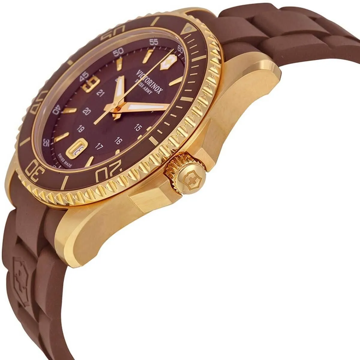 Victorinox Swiss Army Men's Watch - Maverick GS Rose Gold Case Brown Dial | 241608