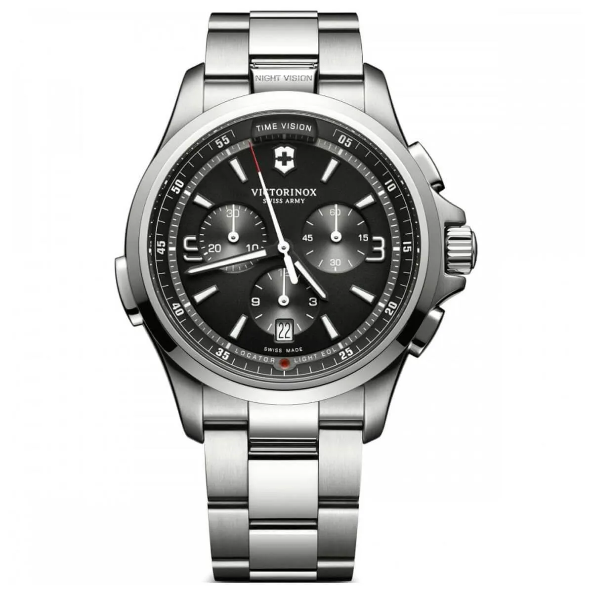 Victorinox Swiss Army Men's Watch - Night Vision Stainless Steel Bracelet | 241780