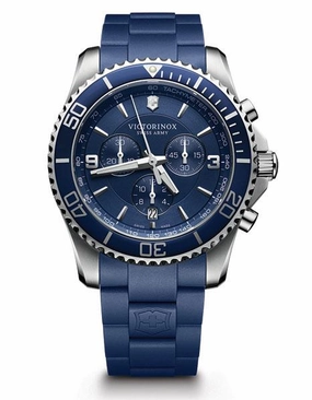 Victorinox Swiss Army Maverick Chronograph - Steel Case- Blue Dial - Strap