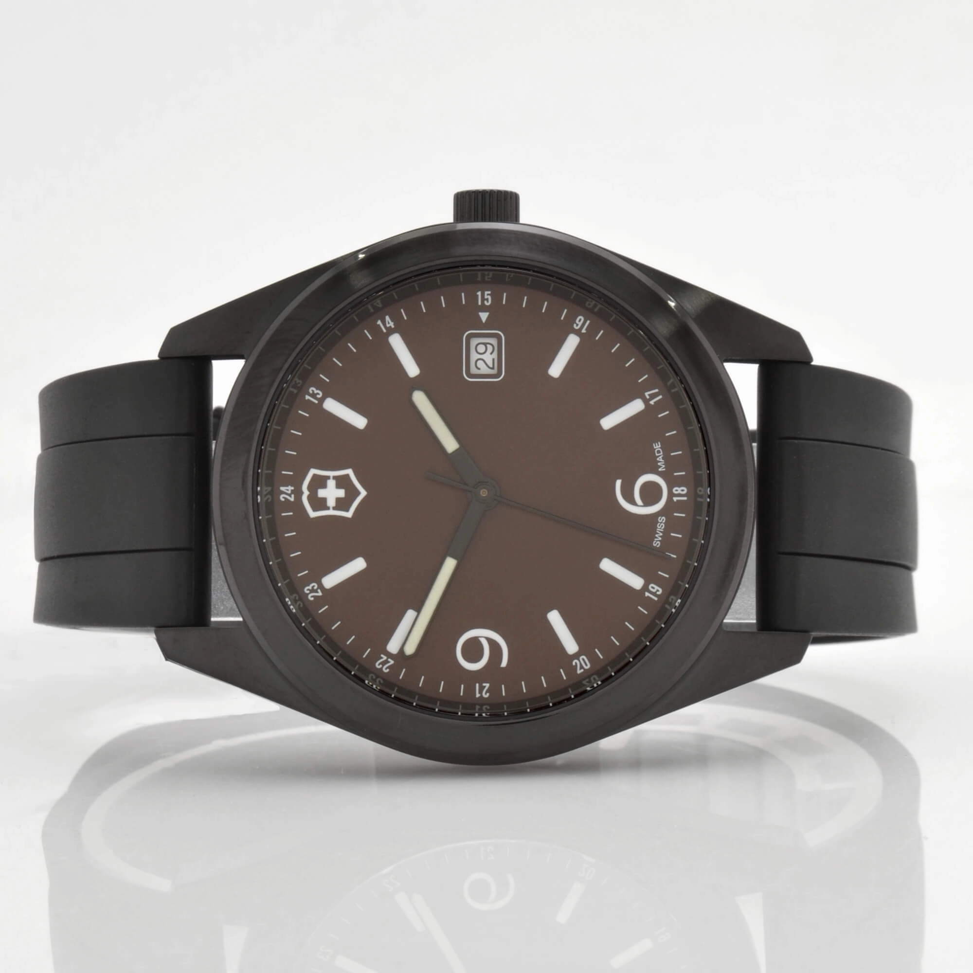 Victorinox Swiss Army Men's Watch - Garrison Brown Dial Black Strap Date | 26077.CB