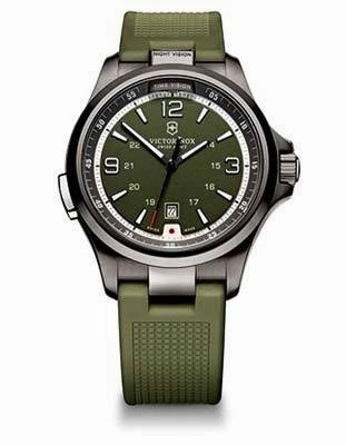 Victorinox Swiss Army Night Vision Mens Strap Watch - Army Green Dial - IP Case
