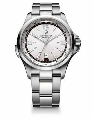 Victorinox Swiss Army Night Vision Mens Watch - Silver White Dial - Steel