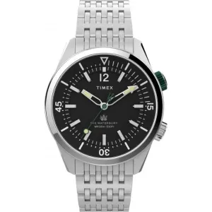 Waterbury Diver Stainless Steel Black Dial Watch TW2V49700