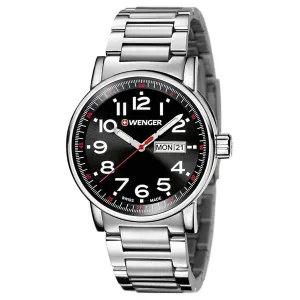 Wenger 01.0341.104 Men's Attitude Black Dial Stainless Steel Bracelet Swiss Watch