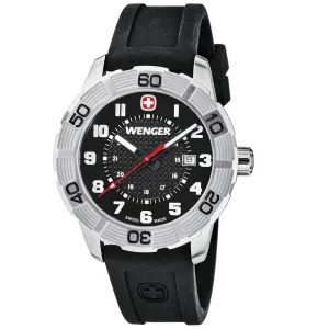 Wenger 0851.101 Men's Roadster Sport Black Dial Black Rubber Strap Watch