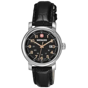 Wenger 1021.105 Women's Urban Classic Black Dial Black Leather Strap Watch