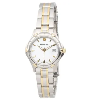 Wenger 70236 Women's White Dial Two Tone Stainless Steel Watch