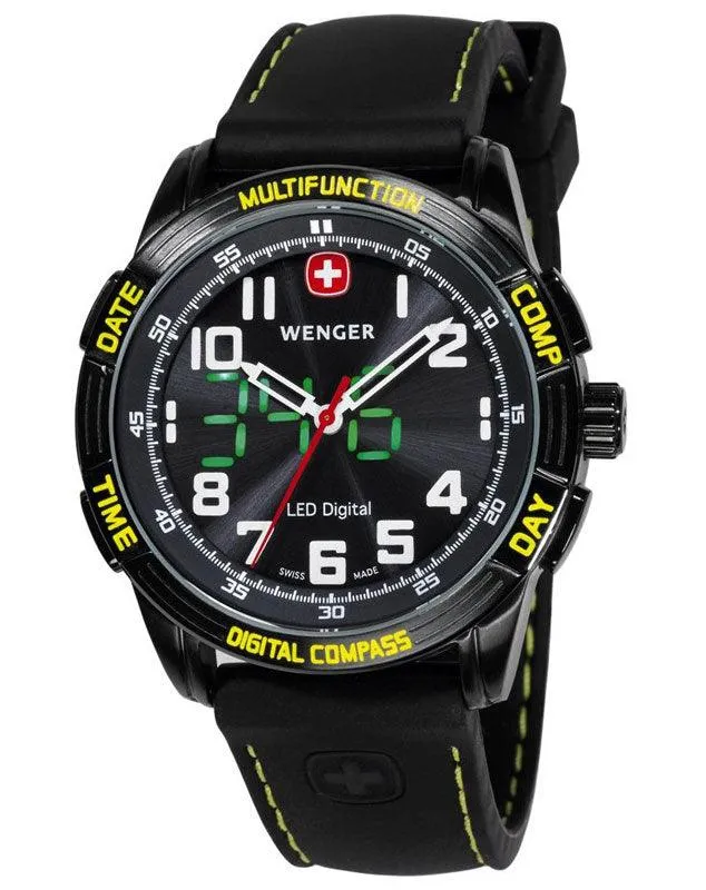 Wenger 70434 Men's Swiss Made Black Dial 100M WR Watch