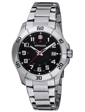 Wenger 70487 Men's Stainless Steel Black Dial Watch