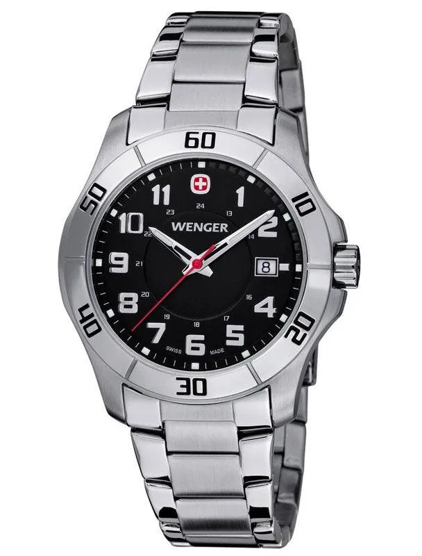 Wenger 70487 Men's Stainless Steel Black Dial Watch