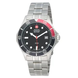 Wenger 70999 Men's Swiss Military Alpine Diver Black Dial Stainless Steel Dive Watch