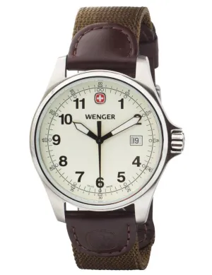 Wenger 72783 Men's Cream Dial 100M WR Nylon Strap Watch