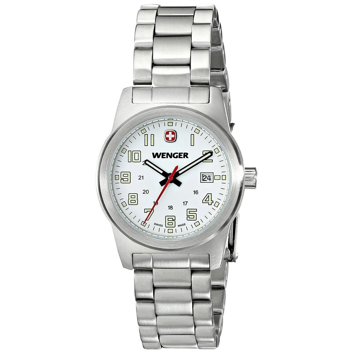 Wenger 72829 Women's Classic Field White Dial Stainless Steel Bracelet Swiss Watch