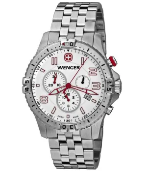 Wenger 77059 Men's Stainless Steel White Dial Chronograph Watch