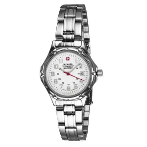 Wenger 79040 Women's Swiss Military White Dial Stainless Steel Bracelet Watch