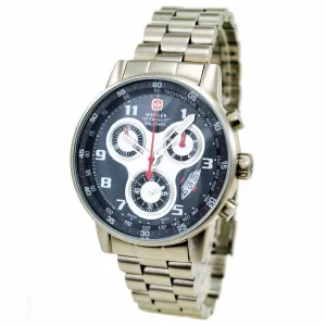 Wenger 79126 Men's Military Commando Chronograph Black Dial Stainless Steel Watch