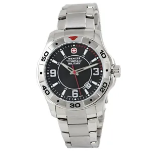 Wenger 79139 Swiss Made Men's Alpine Black Dial Steel Bracelet Swiss Watch