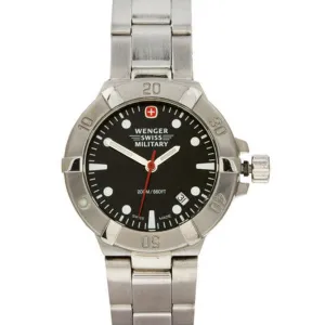 Wenger 79172 Women's Military Black Dial Steel Bracelet Dive Watch