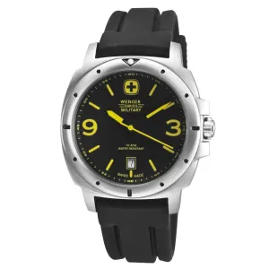 Wenger 79364 Men's Military Expedition Rubber Strap Stainless Steel Black Dial Watch