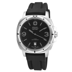 Wenger 79365 Men's Military Expedition Black Dial Rubber Strap Stainless Steel Watch