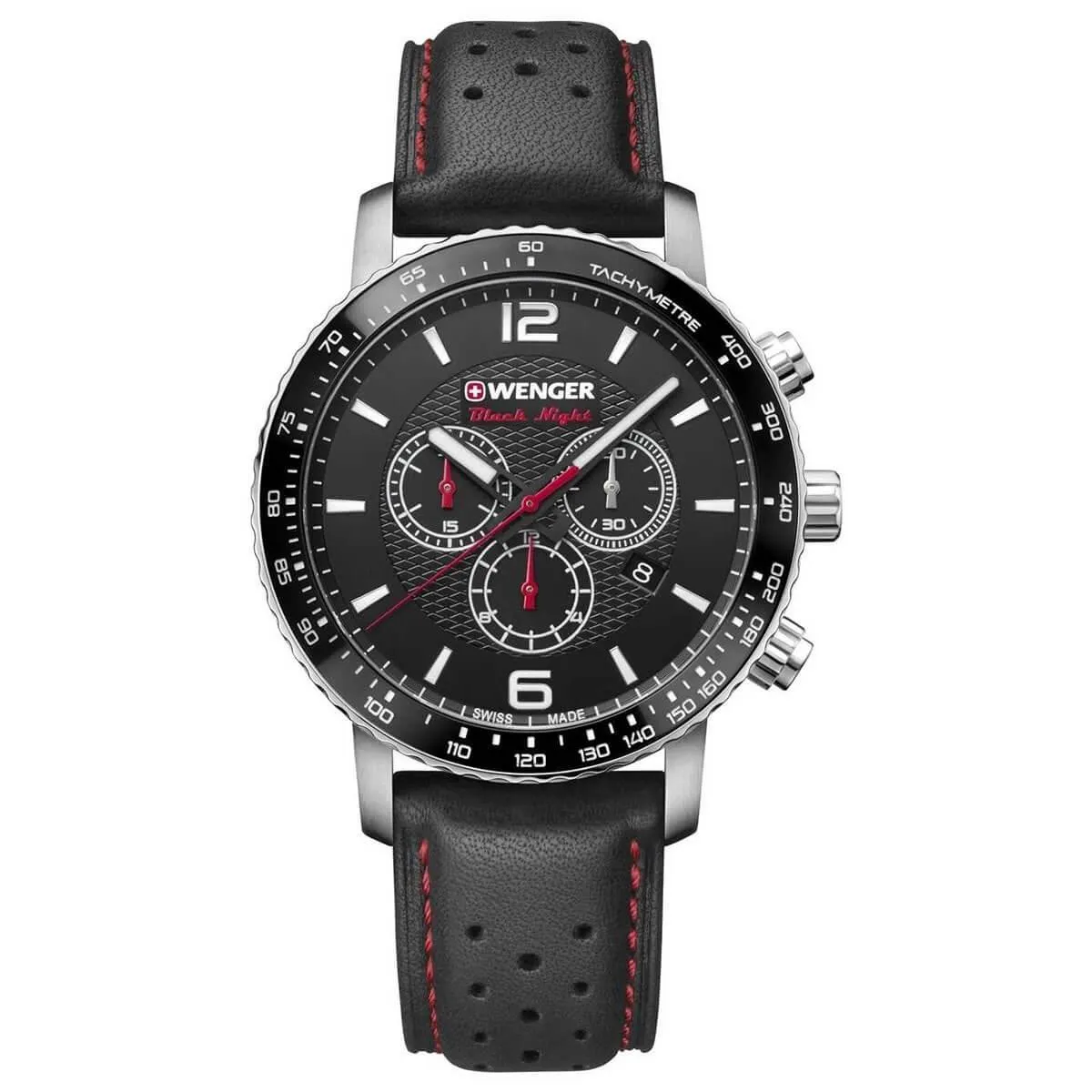 Wenger Men's Chronograph Watch - Roadster Black & White Dial Strap | 01.1843.101