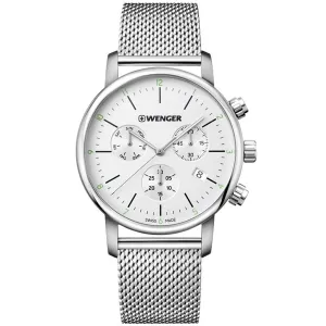 Wenger Men's Chronograph Watch - Urban Classic Silver Dial Bracelet | 01.1743.106