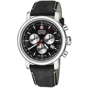 Wenger Men's Chronograph Watch - Urban Classic Swiss Quartz Black Strap | 01.1043.216