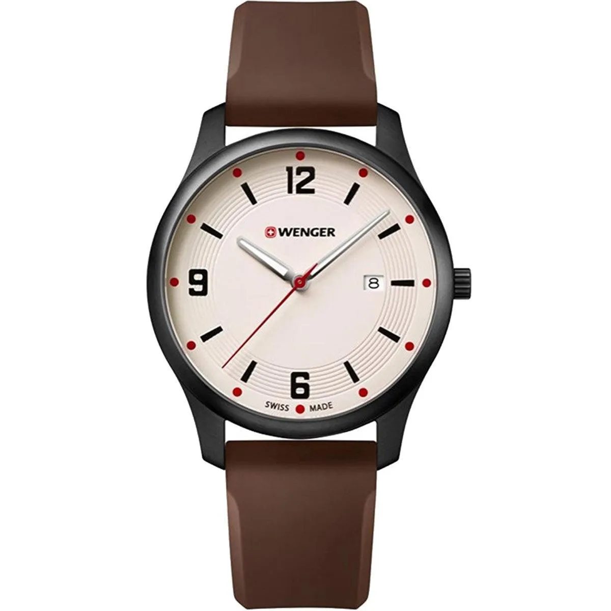 Wenger Men's Quartz Watch - City Active White Dial Rubber Strap | 01.1441.124