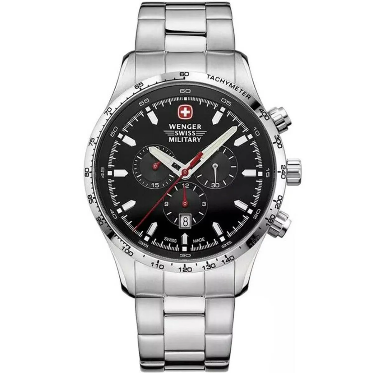 Wenger Men's Quartz Watch - Classic Chrono Stainless Steel Bracelet | 01.9043.203C