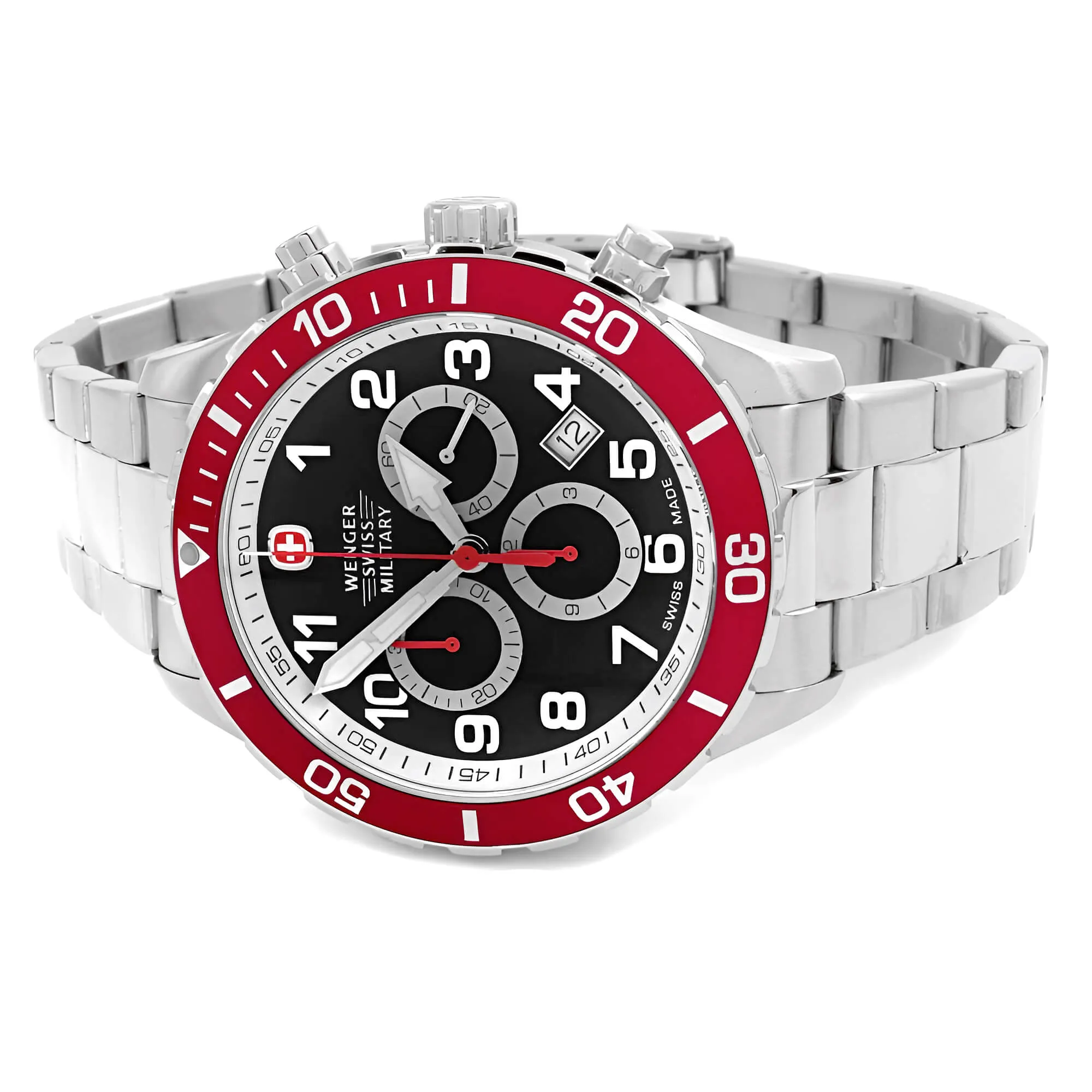 Wenger Men's Quartz Watch - Classic Chronograph Stainless Steel Bracelet | 79312C